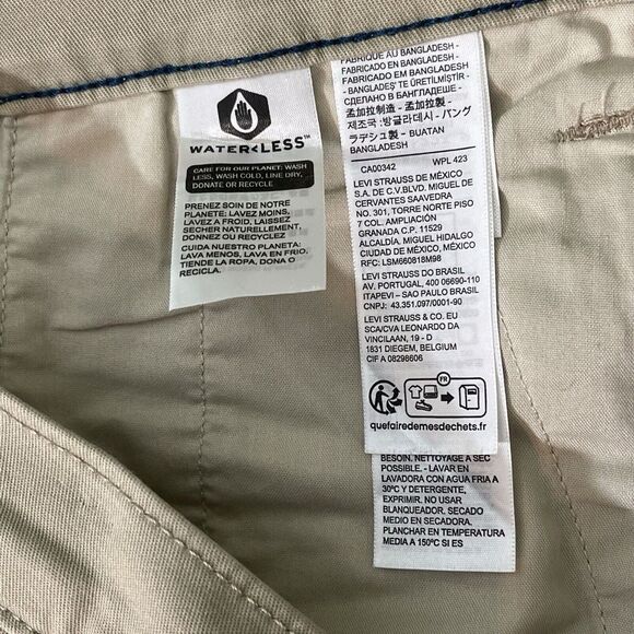 Levi's Chino Pants Men XX 36X30.5 Tan Relaxed Taper Mid Rise Office Chore Casual - Picture 9 of 11